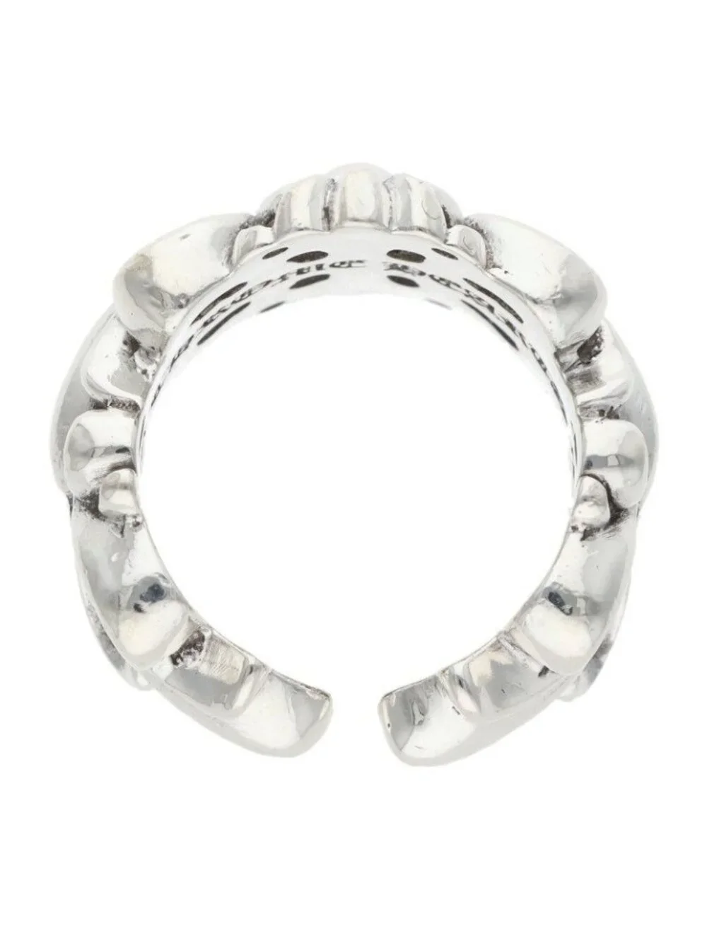 Chrome Hearts Dbl Flrl Double Floral Cross Silver Ring